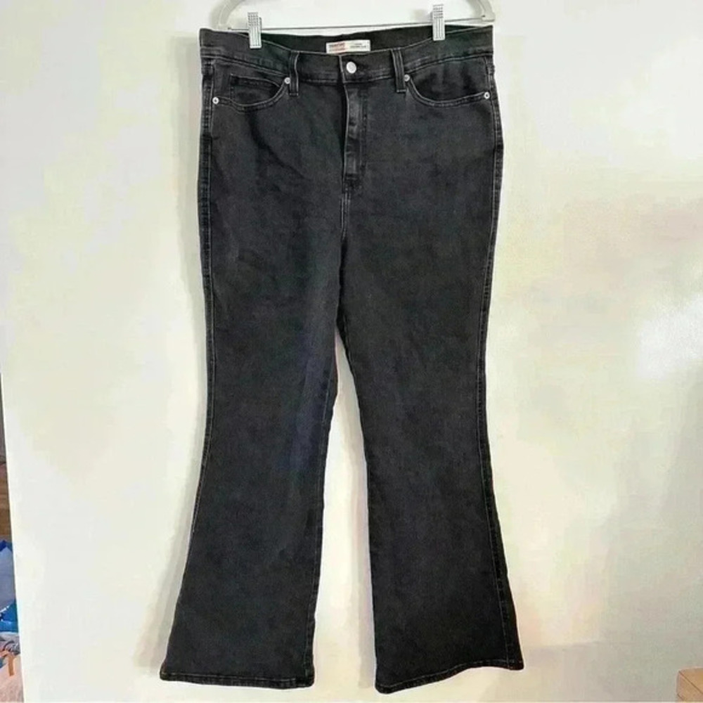 Levi Strauss Signature Heritage High-Rise Flare‎ Black Denim Womens Size 12 W31